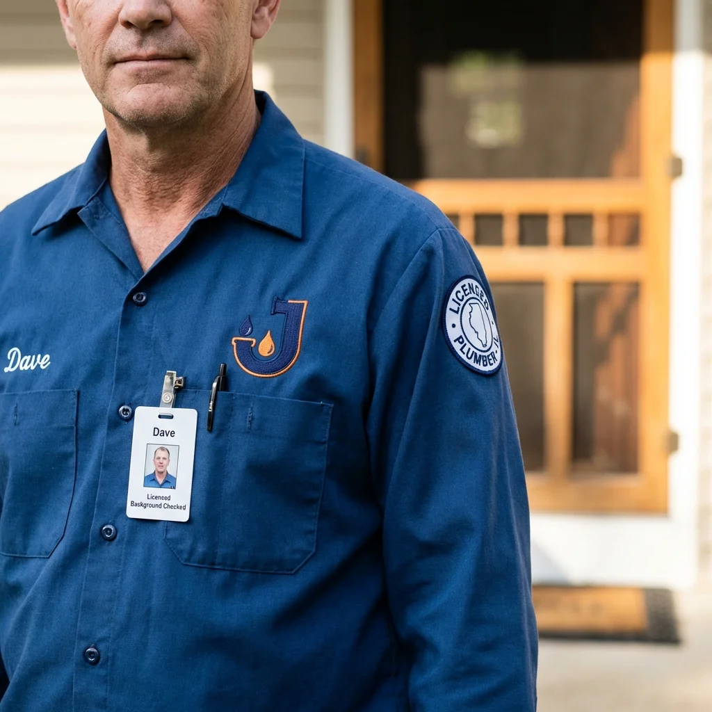 Licensed plumber showing ID badge in Cortland, NY