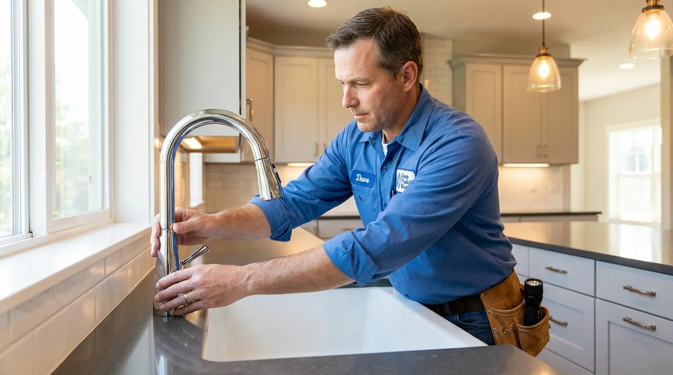 Kitchen faucet installation by Johns Plumbing LLC in Cortland